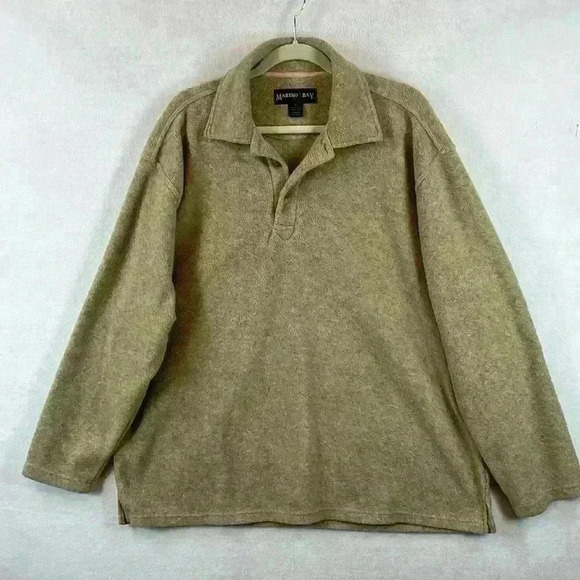 Marino Bay Men’s Fleece Top Size XL Tan Polyester Shirt Jacket Shacket - Picture 1 of 8